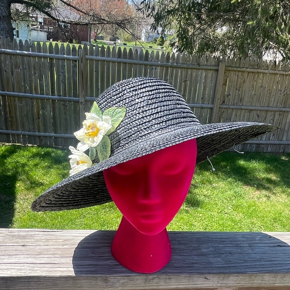 Vintage Straw Hat Black